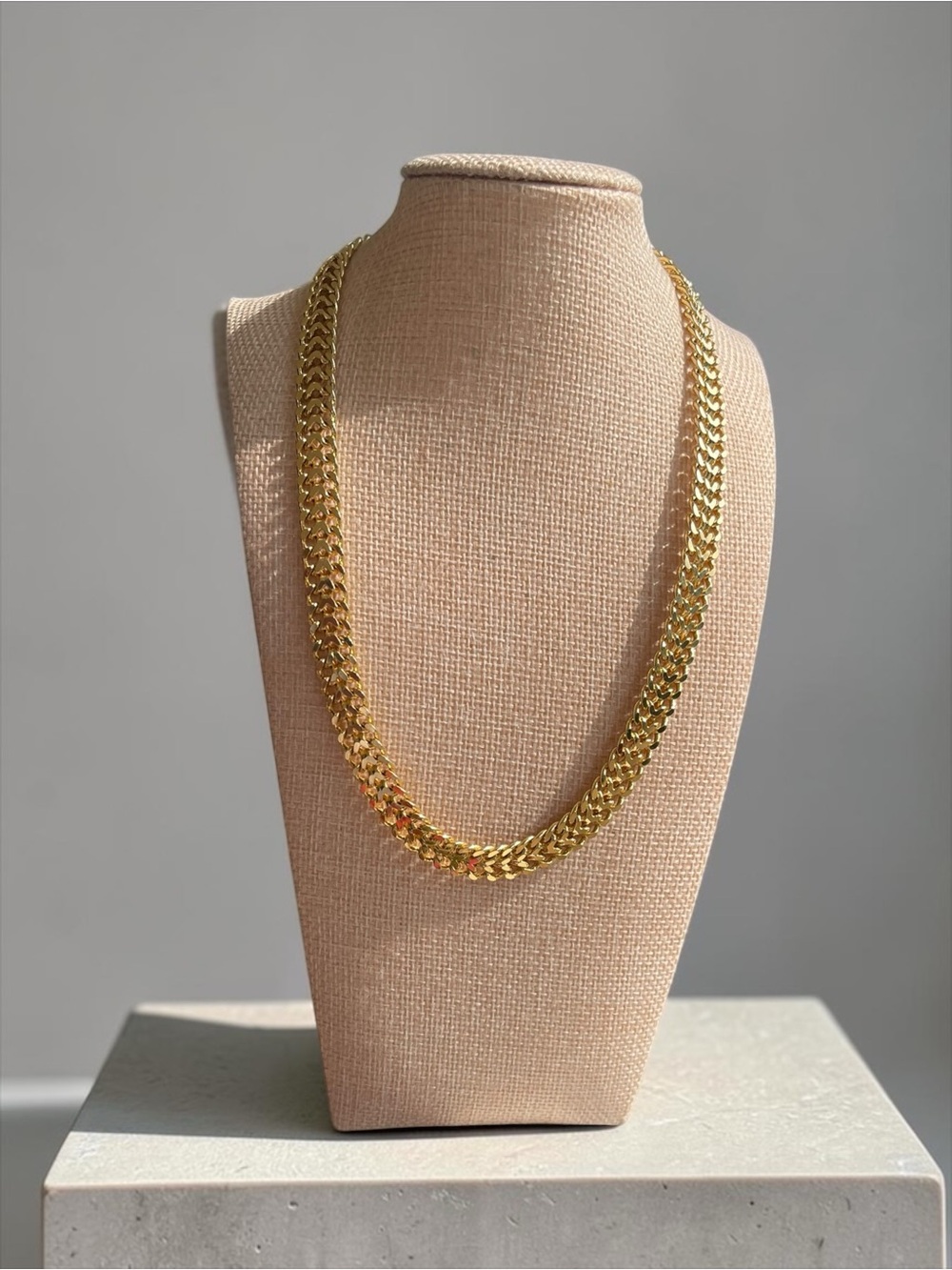 Claire's Gold Tone Woven Herringbone Mesh Chain Necklace 18.5"